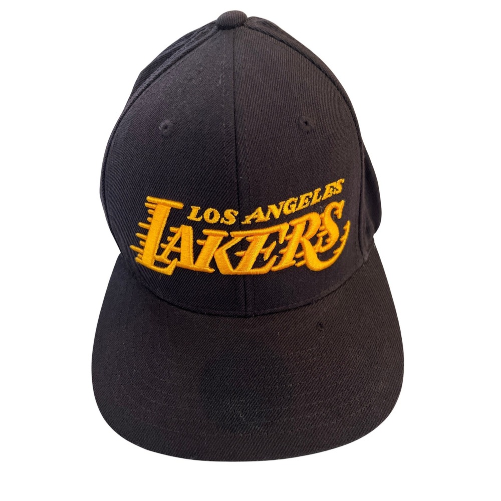 Mitchell & Ness Los Angeles Lakers Snapback Hat Black Gold NBA Hardwood Classics